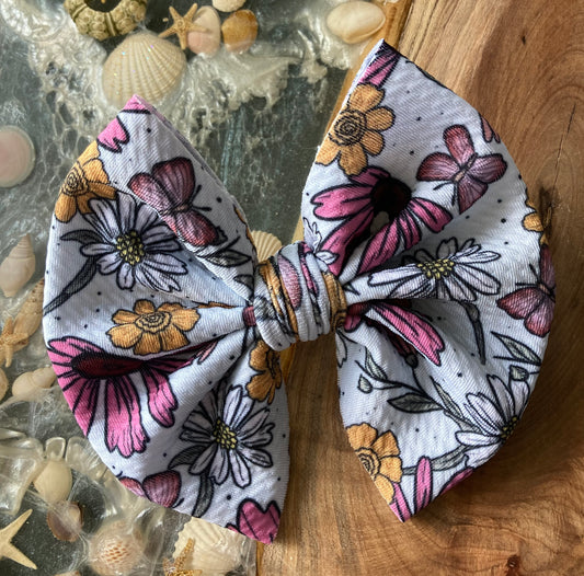 Pretty Summer Flowers Hair Bow