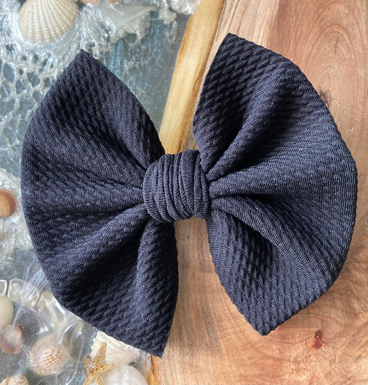 Solid Black Hair Bow