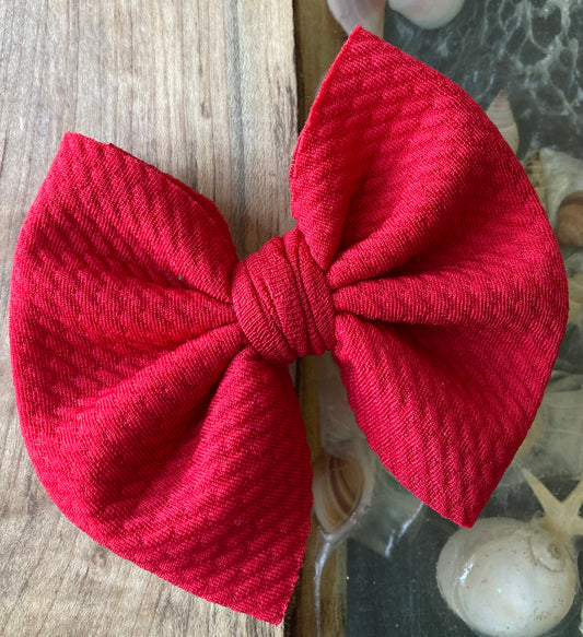 Solid Red Hair Bow