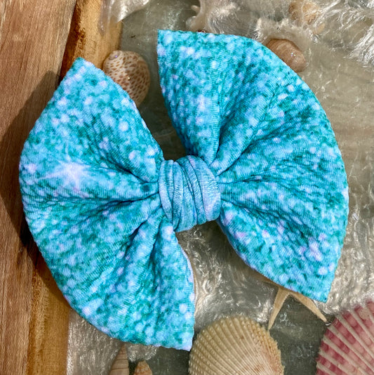 Iced Teal Hair Bow