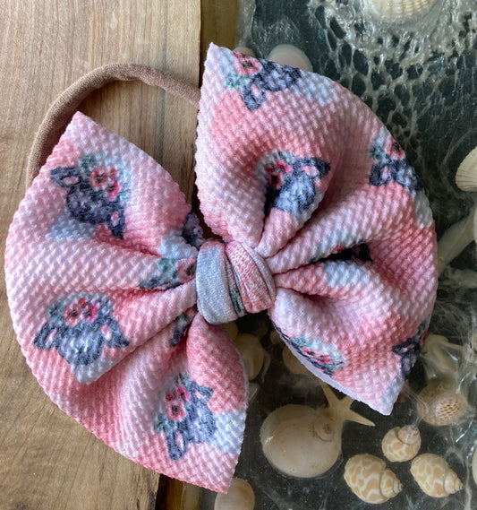 Pink Sheep Nylon Headband Hair Bow