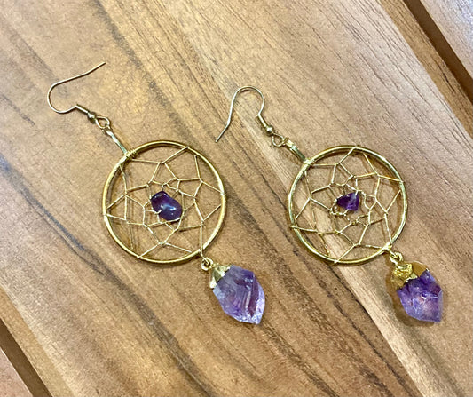 Amethyst Dream Catcher Earrings