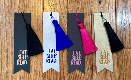 Eat. Sleep. Read. Leather Bookmark