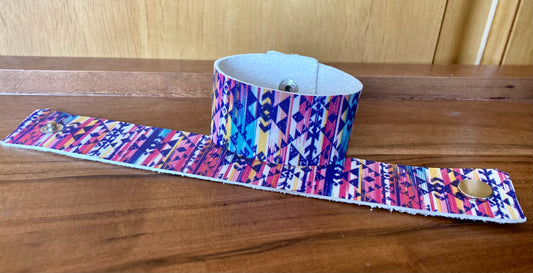 Vibrant Aztec Solid Cuff Bracelet