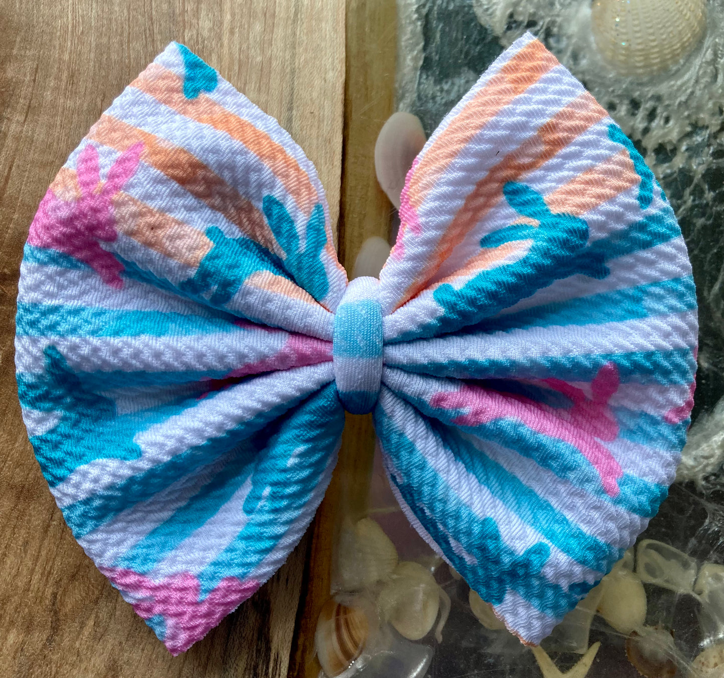 Abstract Hopping Bunnies Hair Bow