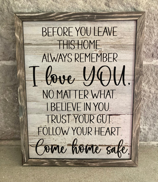 Before You Leave This Home Sign