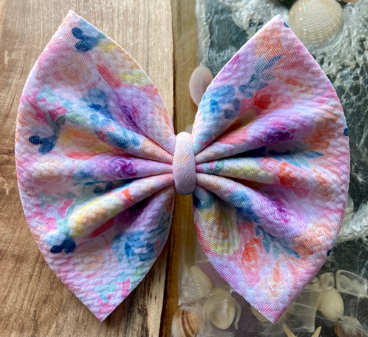 Pastel Watercolor Hair Bow