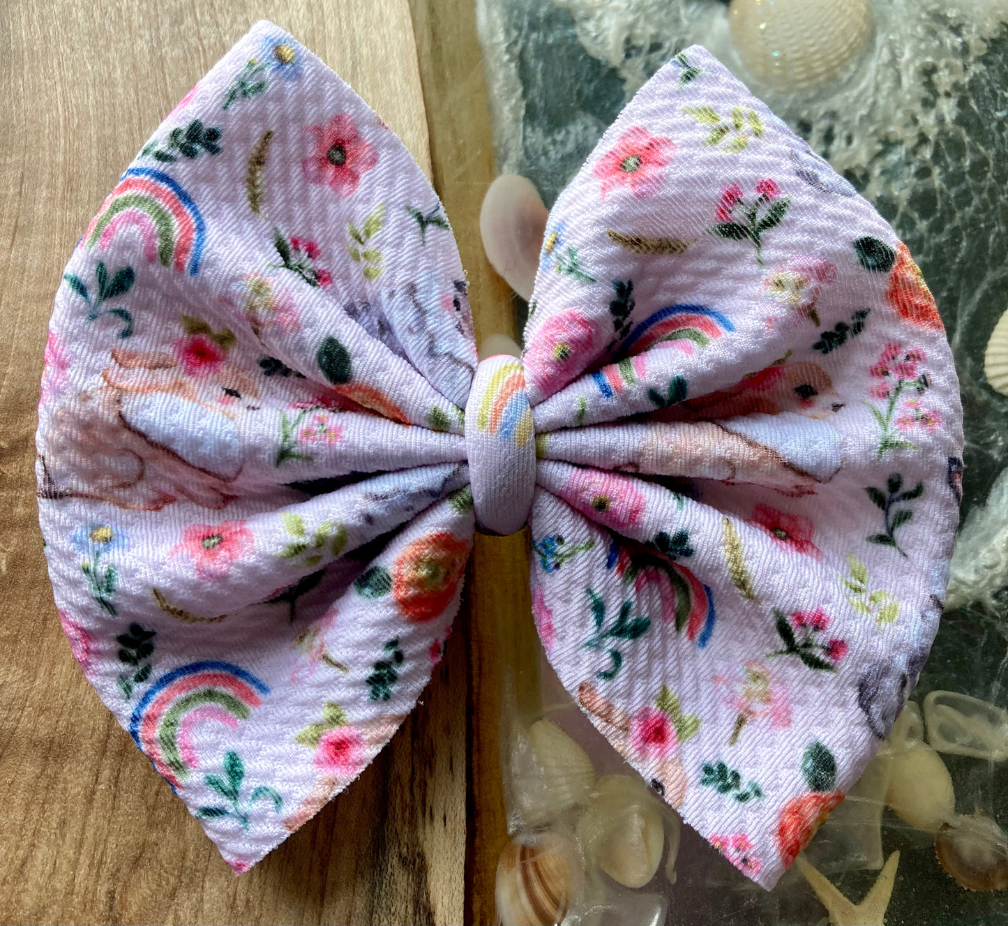 Rainbow Bunnies Hair Bow