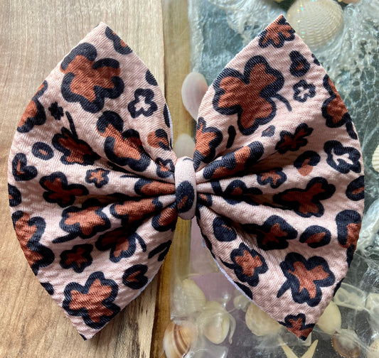 Cheetah Shamrock Hair Bow