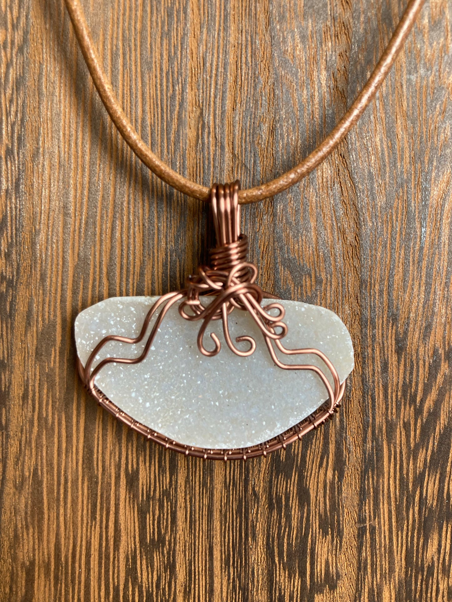 Druzy Wire Wrapped Necklace