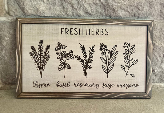 Fresh Herbs Sign