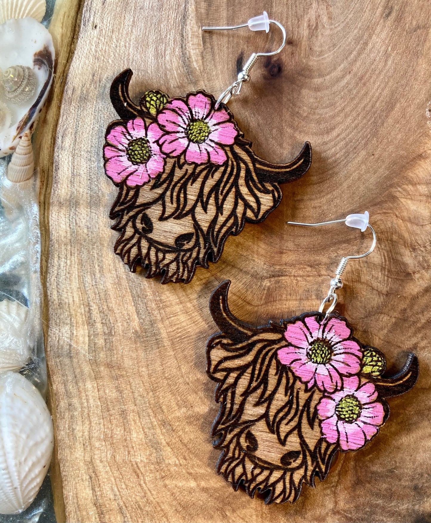 Hand Painted Highland Cow Earrings