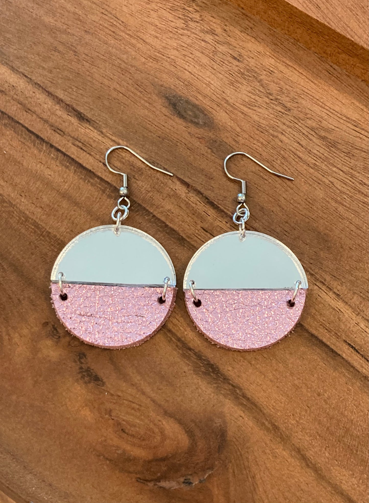 Mirrored Half Circle Earrings